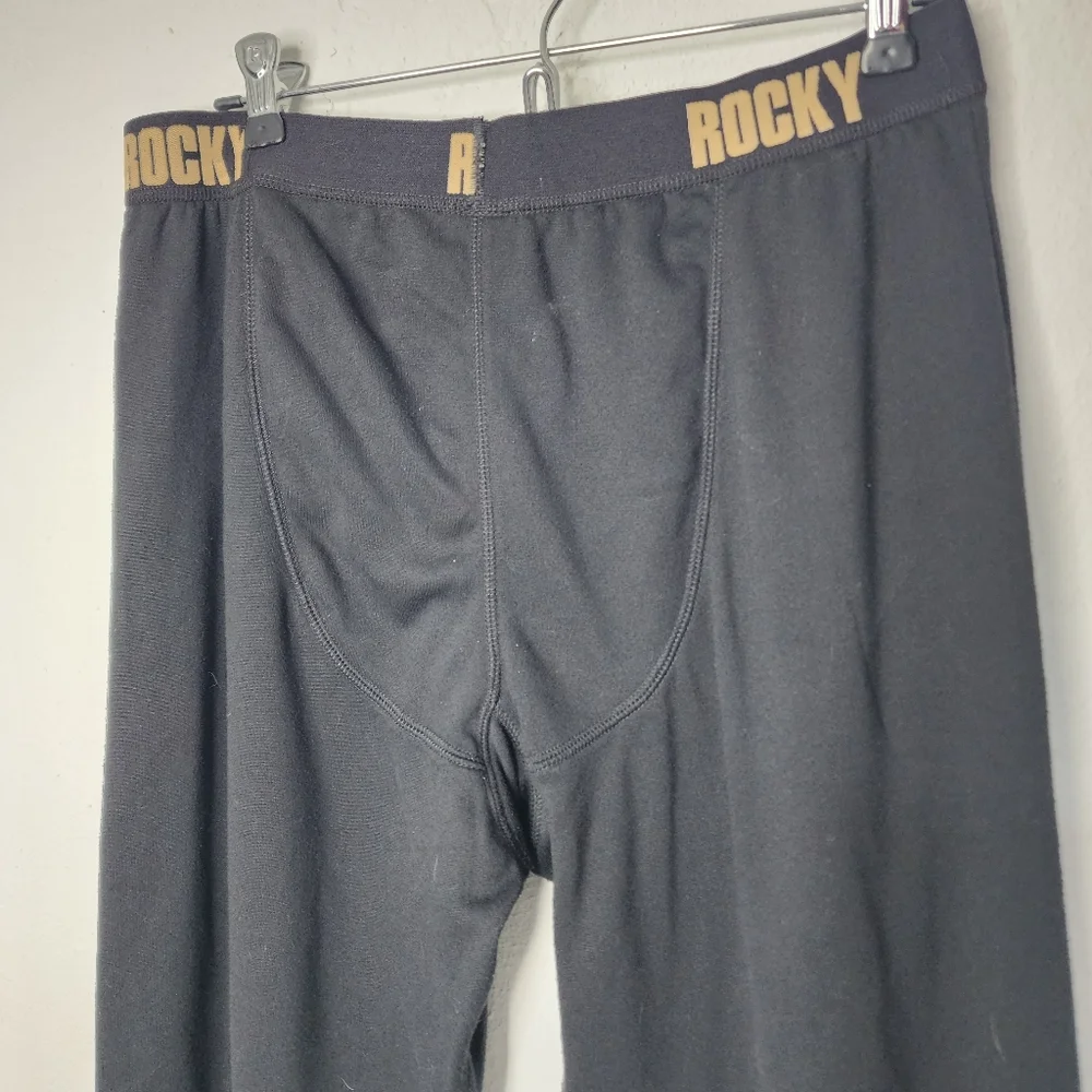 Rocky Mens Black Longjohns Lounge Under Pants‎ Large